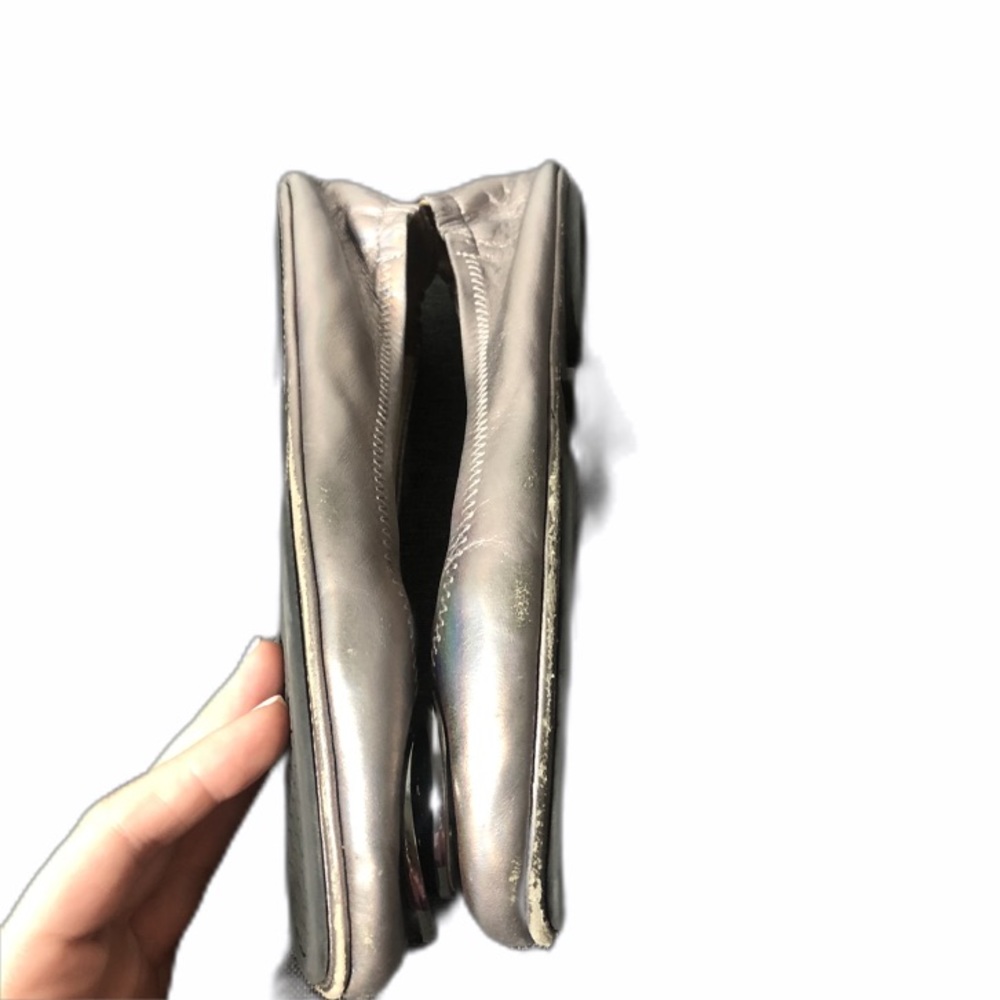 TORY BURCH Reva silver leather ballet flats - Picture 5 of 9